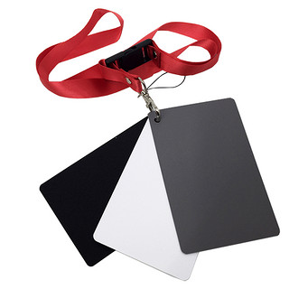 肖色 18度灰卡白平衡卡摄影灰卡 灰板白平衡板 便携黑白灰中灰校准工具精确曝光 校色卡 单反相机配件 小号（三色灰卡）