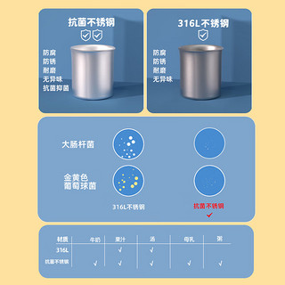 富光儿童牛奶杯抗菌304不锈钢双把手吸管水杯宝宝杯防摔杯子微保温 350ml 粉色