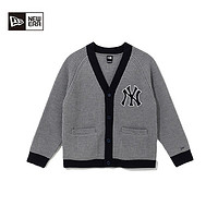 NEW ERA 纽亦华 秋季MLB羊毛开衫复古撞色时尚NY毛衣针织外套 12878712-灰色 XL