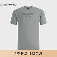 阿玛尼EMPORIO ARMANI【】24早春EA男装宽松圆领落肩T恤 L 0641灰色