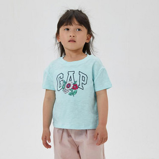Gap 盖璞 女幼童夏季2023新款LOGO短袖T恤536554儿童装运动可爱上衣
