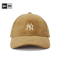 NEW ERA 纽亦华 秋季新款MLB刺绣棒球帽灯芯绒NY可调节潮帽 黄色 OSFM约56-62cm