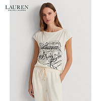 LAUREN RALPH LAUREN 拉夫劳伦 女装 24年春宽松版图案平纹针织T恤RL61947