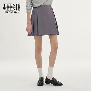 Teenie Weenie小熊2024年围裹式百褶裙半身裙短裙女 中灰色 170/L