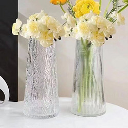 桃李世家 玻璃花瓶 插花干花鲜水培花瓶摆件 水波纹两个