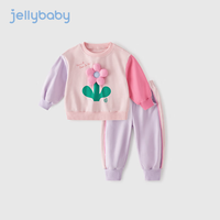 JELLYBABY女童套装春秋女宝宝春款衣服童装洋气女孩甜美春装小童春季两件套 紫色 130CM