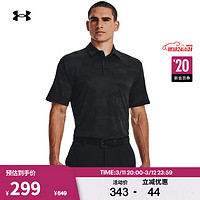 安德玛 UNDERARMOUR）秋冬Playoff 2.0男子提花高尔夫运动Polo衫1373694 黑色002 M