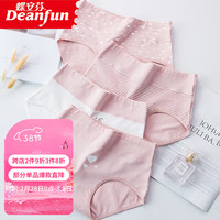 蝶安芬（Deanfun）女士内裤女棉质高腰平角少女女式内裤日系透气4条礼盒装 XL 170/XL(适合腰围2尺1~2尺3)