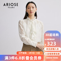 艾诺丝雅诗2024春季时尚通勤法式气质高级感衬衫女30215103 奶油米 L