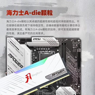 KINGBANK 金百达 白刃 DDR5 7600MHz RGB 台式机内存 灯条 32GB 16GBx2 C36 微星MPOWER联合款