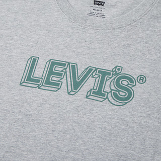 Levi's李维斯24春季男士短袖T恤LOGO印花休闲复古简约百搭 灰色 16143-1345 L