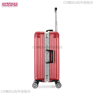 美旅箱包（AmericanTourister）商务铝框飞机轮行李箱TZ7男女拉杆箱大容量旅行箱 玫瑰金 拉丝  26英寸