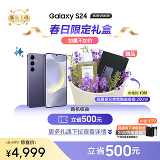 三星Galaxy S24  观夏香薰礼盒 Al智享生活办公 智能修图 8GB+256GB 秘矿紫 5G AI手机