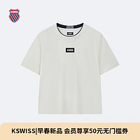 盖世威（K·SWISS）女T恤 24春季新款 女子短袖凉感垂感丝滑199953 115芡实白 S