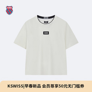 盖世威（K·SWISS）女T恤 24春季新款 女子短袖凉感垂感丝滑199953 115芡实白 S