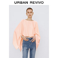 UR2024夏季女装都市魅力超宽松蝙蝠袖罩衫衬衫UWG240065 浅粉色 L