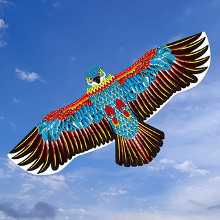 森林龙 1.8米潍坊老鹰风筝大人儿童微风易飞2024年大型高档 1.8米蓝色仅老鹰-没有线轮