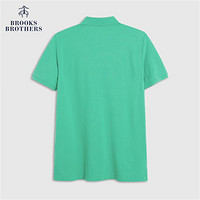 Brooks Brothers 男士23夏新纯棉翻领撞色LOGO短袖POLO衫