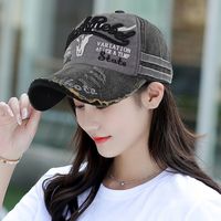 UKCF帽子女季防晒鸭舌帽户外休闲骑行字母刺绣棒球帽男春秋 毛边字母款棒球帽+黑色