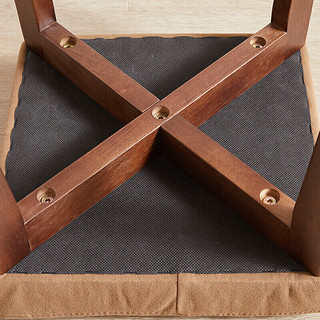 JIAYI 家逸 实木凳子家用餐凳客厅餐椅创意可叠方凳软包板凳胡桃色 软包方凳