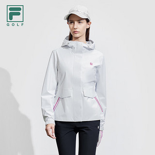 FILA 斐乐女士梭织外套2024春季基础高尔夫运动连帽上衣 玉石白-WT 170/88A/L