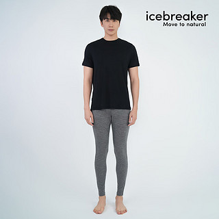 icebreaker美利奴羊毛男125Cool-Lite可机洗户外登山徒步运动短袖T恤薄 001-纯黑 L