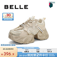 BeLLE 百丽 小众酷帅老爹鞋女24春新百搭时尚休闲鞋B1754AM4 米色 37