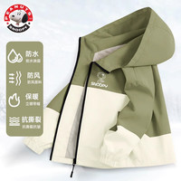 史努比男童外套春秋款2024洋气春装户外衣服儿童冲锋衣薄款 yr太空努比K灰绿 120cm
