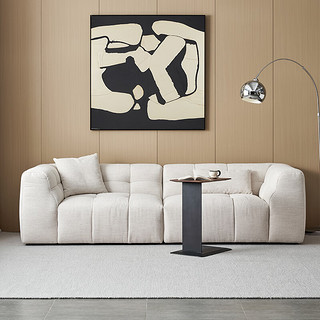 爱依瑞斯奶油风泡芙沙发设计师客厅小户型直排布艺沙发134 直排268cm
