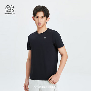 KOLON SPORT/可隆T恤 男子户外休闲吸湿速干运动圆领防晒徒步短袖 LHRT4MN187-BK 黑色 4XL