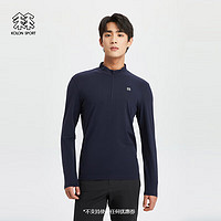 KOLON SPORT可隆户外休闲男子吸湿S-FUNCTIONAL速干半拉链长袖T恤 LHZT4SN157-NV 藏青 185/2XL