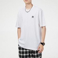 adidas ORIGINALS 夏季大Logo男式针织T恤圆领短袖上衣运动休闲男装