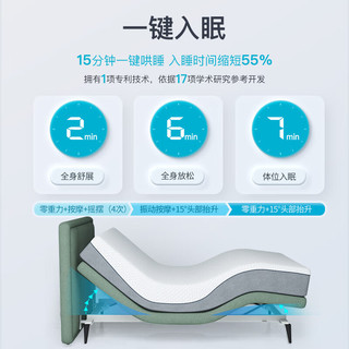 softide 舒福德 S-Teener+G25 按摩智能床+床垫 草绿 120*200cm 偏软款