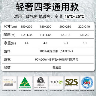 WOOLSTAR澳洲羊毛被轻奢冬被加厚保暖柔软全羊毛500GSM秋冬加厚220*240 220*240cm