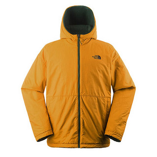 北面（The North Face）抓绒衣男装户外运动服保暖舒适双面穿时尚休闲夹克外套 O11/绿色-橙色 XL