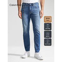 Calvin Klein Jeans24春夏男士深蓝水洗微弹合体楔形锥形牛仔裤J325408 1BJ-牛仔浅蓝 常规 34