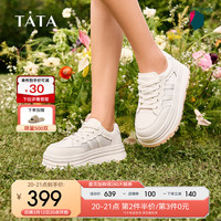 他她(TATA)2024夏运动鞋时尚休闲厚底女板鞋新款DWBX3BM4