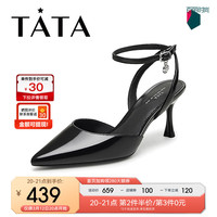 他她(TATA)2024夏时尚优雅百搭一字带后空凉鞋女新款7DDW3BH4