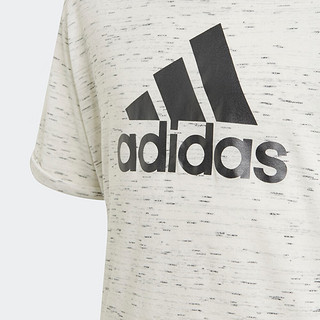 adidas阿迪达斯轻运动女大童儿童休闲上衣圆领短袖T恤GQ8342 混纺白/黑 164CM
