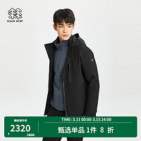 KOLON SPORT/可隆棉内胆三合一冲锋衣 男子户外运动透湿防水夹克 LHJK3WNT01-BK 黑 180/XL