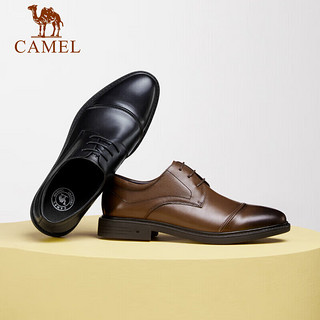 骆驼（CAMEL）商务正装皮鞋男士德比鞋办公室舒适通勤鞋子 GE12235222 棕色 42