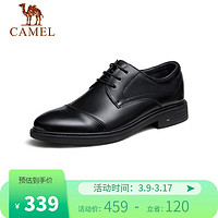 CAMEL 骆驼 商务正装皮鞋男士德比鞋办公室舒适通勤鞋子 GE12235222 黑色 43