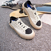 FILA FUSION斐乐潮牌女鞋潮流帆布鞋新休闲运动鞋WALLRIDE 奶白/黑-WB 36.5