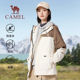 CAMEL 骆驼 防水夹克防风外套春季风衣连帽运动户外登山服男冲锋衣
