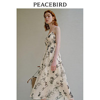 限尺码：PEACEBIRD 太平鸟 法式印花吊带连衣裙 A8FAD2420C9
