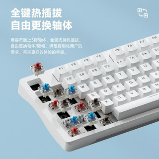 狼蛛（AULA）S98侧刻系列 有线/无线/蓝牙三模机械键盘gasket结构全键热插拔侧刻键帽游戏电竞办公键盘 【无线版】星黛紫PBT侧刻键帽 青轴 【无线版】星黛紫侧刻