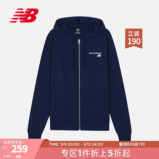 new balance 官方连帽夹克外套男款女款运动休闲拉链运动服 PGM MJ03907 M