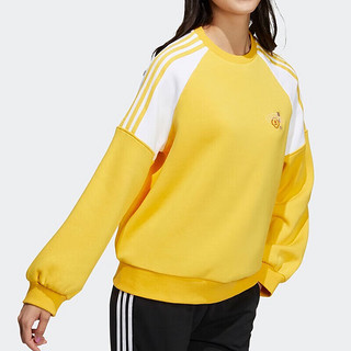 adidas 阿迪达斯 女装 2024春季款运动服跑步训练打底上衣休闲圆领卫衣套头衫 HI4646 L/170/92