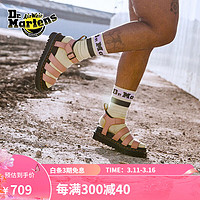 马丁（DR.MARTENS）Blaire 气质时尚休闲扣带裸粉色女款罗马凉鞋 裸粉色 37