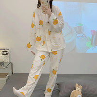 Joyncleon 婧麒 月子服春秋款产后睡衣女怀孕期产妇舒适家居服 橘子色套装(无哺乳口)Jyz92018 L